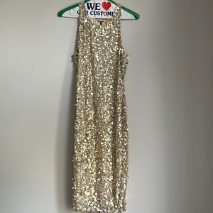 Alice and Olivia, size s/m, gold sequin, razor back, high neck